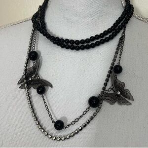 Rare Black Peace Now Japan gothic lolita butterfly necklace 🦋